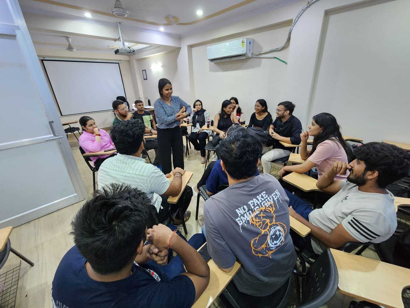 ACCA student group discussion in Ikshana Learning classroom